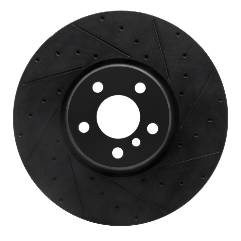 BMW 230I xDrive Brake Rotor (1) - Right Front - R1 Concepts - Drilled & Slotted - Black - `16-`25